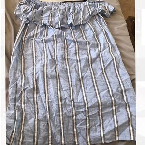 asos stradivarius blue and white striped dress